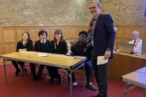 The winning team BSC 'A' with President Hugo Richardson